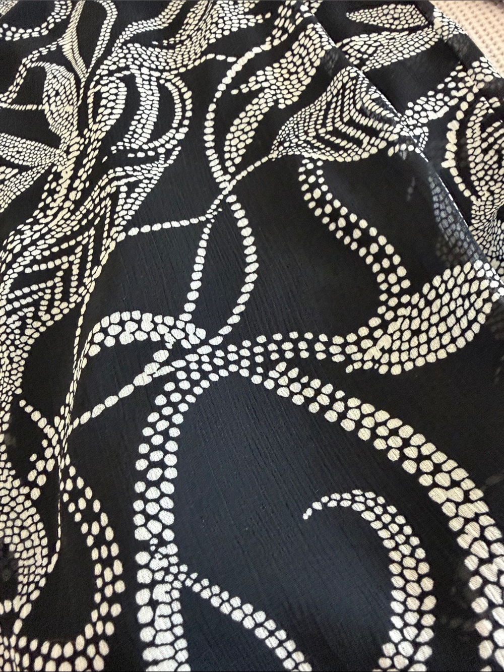 Vince Camuto Black Jumpsuit with White Leaf Print - Picture 7 of 11